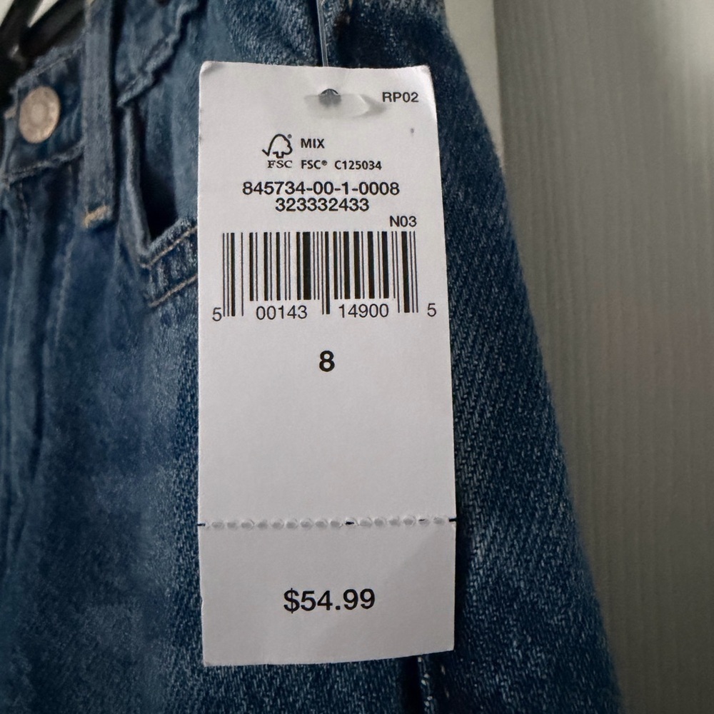 Gap Girls Boho Oversized Wide Leg Mid Rise Adjustable Waist Jeans Size 8 NWT - Picture 4 of 12